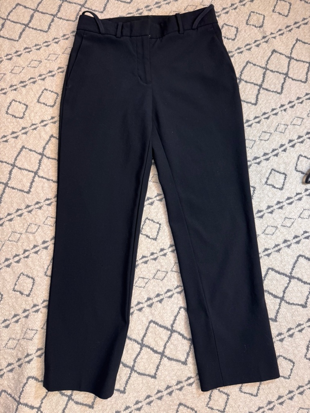 Helmut Lang Black Cropped Straight-Leg Trousers